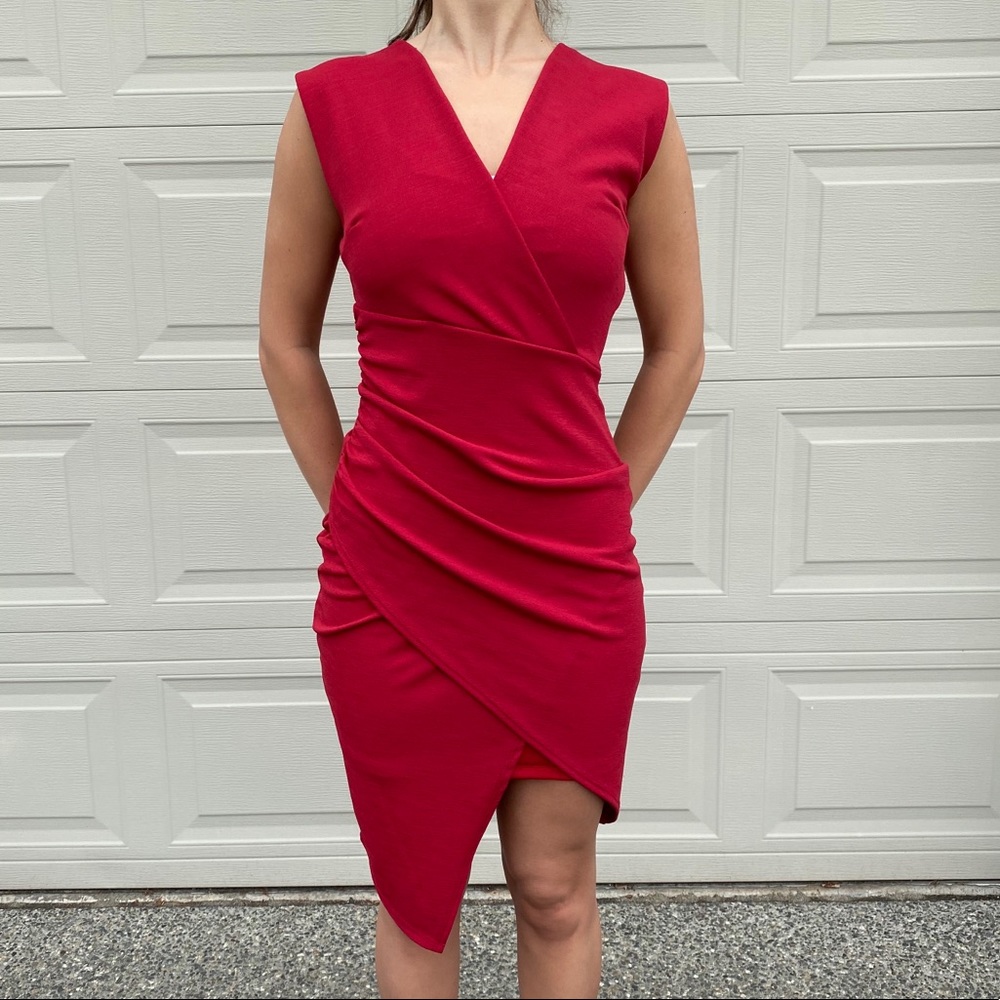 Just Me Red Body Con Dress